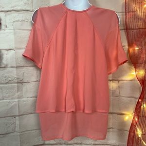 Juicy Couture chiffon pink salmon color with open slits on arms